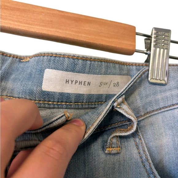 Anthropologie Pilco Hyphen Straight Leg Distressed Denim Jeans- Size 28 - Picture 4 of 6